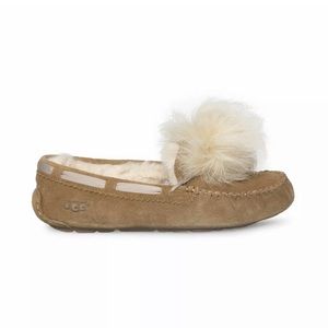 NIB UGG moccasin Dakota Pom Pom  slippers. Size 5
